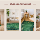 Ultra Soft Area Rug, Non Slip, Stain Resistant, Washable Area Rugs for Living Room, Bedroom, Vibrant Abstract Floral Composition(Green)