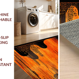 Ultra Soft Area Rug, Non Slip, Stain Resistant, Washable Area Rugs for Living Room, Bedroom, Artful Urban Safari Vibes(Orange)