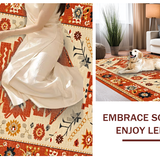 Ultra Soft Area Rug, Non Slip, Stain Resistant, Washable Area Rugs for Living Room, Bedroom, Chic Colorful Geometric Arrangement(Orange)