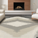 Ultra Soft Area Rug, Non Slip, Stain Resistant, Washable Area Rugs for Living Room, Bedroom, Stylish Abstract Tilework Composition(Gray)