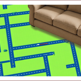 Ultra Soft Area Rug, Non Slip, Stain Resistant, Washable Area Rugs for Living Room, Bedroom, Colorful Cityscape Adventure Mat(Green)