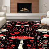 Ultra Soft Area Rug, Non Slip, Stain Resistant, Washable Area Rugs for Living Room, Bedroom, Vibrant Witchcraft Inspired Decor(Red)