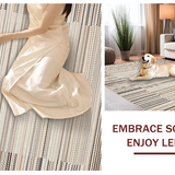 Ultra Soft Area Rug, Non Slip, Stain Resistant, Washable Area Rugs for Living Room, Bedroom, Earthy Rustic Fringe Elegance(Beige)