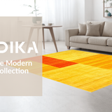 Ultra Soft Area Rug, Non Slip, Stain Resistant, Washable Area Rugs for Living Room, Bedroom, Bold Geometric Tiled Composition(Yellow)