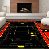 Ultra Soft Area Rug, Non Slip, Stain Resistant, Washable Area Rugs for Living Room, Bedroom, Sleek Futuristic Patterned Design(Red)