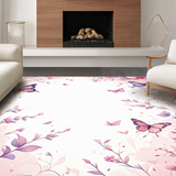 Ultra Soft Area Rug, Non Slip, Stain Resistant, Washable Area Rugs for Living Room, Bedroom, Whimsical Nature-Inspired Decor(Purple)