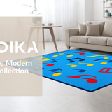 Ultra Soft Area Rug, Non Slip, Stain Resistant, Washable Area Rugs for Living Room, Bedroom, Bright Tonic Visual Ensemble(Blue)