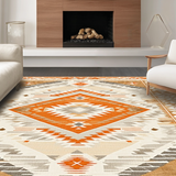 Ultra Soft Area Rug, Non Slip, Stain Resistant, Washable Area Rugs for Living Room, Bedroom, Artful Distressed Linear Patterns(Orange)