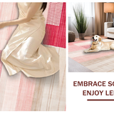Ultra Soft Area Rug, Non Slip, Stain Resistant, Washable Area Rugs for Living Room, Bedroom, Chic Abstract Geometric Motif(Pink)