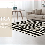 Ultra Soft Area Rug, Non Slip, Stain Resistant, Washable Area Rugs for Living Room, Bedroom, Contemporary Abstract Animal Motif(Black)