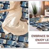 Ultra Soft Area Rug, Non Slip, Stain Resistant, Washable Area Rugs for Living Room, Bedroom, Bright Multicolor Traffic Playmat for Playroom Fun(Blue)