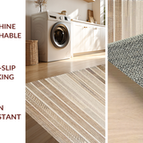 Ultra Soft Area Rug, Non Slip, Stain Resistant, Washable Area Rugs for Living Room, Bedroom, Natural Fibers Cozy Vibe(Beige)