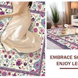 Ultra Soft Area Rug, Non Slip, Stain Resistant, Washable Area Rugs for Living Room, Bedroom, Sophisticated Colorful Blossom Pattern(Ivory)