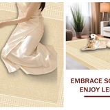 Ultra Soft Area Rug, Non Slip, Stain Resistant, Washable Area Rugs for Living Room, Bedroom, Rustic Low Pile Gentle Waves(Beige)