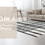 Ultra Soft Area Rug, Non Slip, Stain Resistant, Washable Area Rugs for Living Room, Bedroom, Entryway Accent Rug: Graphic Stripe Woven Floor Covering(Black)