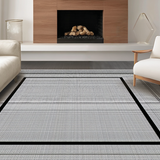 Ultra Soft Area Rug, Non Slip, Stain Resistant, Washable Area Rugs for Living Room, Bedroom, Contemporary Neutral Tiled Art(Gray)