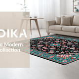 Ultra Soft Area Rug, Non Slip, Stain Resistant, Washable Area Rugs for Living Room, Bedroom, Rustic Black Geometric Tapestry(Black)