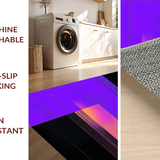 Ultra Soft Area Rug, Non Slip, Stain Resistant, Washable Area Rugs for Living Room, Bedroom, Futuristic Purple Geometric Style(Purple)
