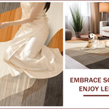 Ultra Soft Area Rug, Non Slip, Stain Resistant, Washable Area Rugs for Living Room, Bedroom, Elegant Gradient Linear Design(Brown)