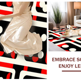 Ultra Soft Area Rug, Non Slip, Stain Resistant, Washable Area Rugs for Living Room, Bedroom, Chic Graphic Playful Shapes(Red)