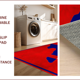 Ultra Soft Area Rug, Non Slip, Stain Resistant, Washable Area Rugs for Living Room, Bedroom, Vibrant Cultural Outline Motif(Red)