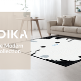 Ultra Soft Area Rug, Non Slip, Stain Resistant, Washable Area Rugs for Living Room, Bedroom, Soft Cozy White Cat Imagery(White)