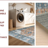 Ultra Soft Area Rug, Non Slip, Stain Resistant, Washable Area Rugs for Living Room, Bedroom, Muted Earthy Medallion Charm(Brown)