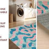 Ultra Soft Area Rug, Non Slip, Stain Resistant, Washable Area Rugs for Living Room, Bedroom, Abstract Animal-Inspired Design(Blue)