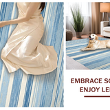 Ultra Soft Area Rug, Non Slip, Stain Resistant, Washable Area Rugs for Living Room, Bedroom, Sky-Toned Rustic Weave Charm(Blue)