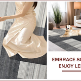 Ultra Soft Area Rug, Non Slip, Stain Resistant, Washable Area Rugs for Living Room, Bedroom, Sophisticated Modern Linear Composition(Gray)