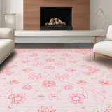 Ultra Soft Area Rug, Non Slip, Stain Resistant, Washable Area Rugs for Living Room, Bedroom, Vibrant Pink Floral Motif(Pink)