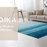 Ultra Soft Area Rug, Non Slip, Stain Resistant, Washable Area Rugs for Living Room, Bedroom, Stripe Patterned Outdoor Porch Mat(Blue)
