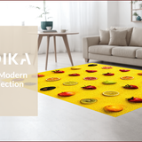 Ultra Soft Area Rug, Non Slip, Stain Resistant, Washable Area Rugs for Living Room, Bedroom, Yellow Fruit-Themed Bedroom Water Absorbent Mat(Yellow)