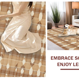 Ultra Soft Area Rug, Non Slip, Stain Resistant, Washable Area Rugs for Living Room, Bedroom, Chic Minimalist Trellis Pattern(Beige)