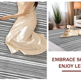 Ultra Soft Area Rug, Non Slip, Stain Resistant, Washable Area Rugs for Living Room, Bedroom, Stylish Entryway Carpet(Black)