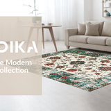 Ultra Soft Area Rug, Non Slip, Stain Resistant, Washable Area Rugs for Living Room, Bedroom, Artful Distressed Color Play(White)