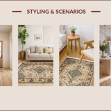 Ultra Soft Area Rug, Non Slip, Stain Resistant, Washable Area Rugs for Living Room, Bedroom, Western Rubber Backing(Beige)
