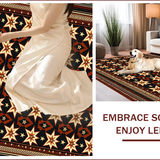 Ultra Soft Area Rug, Non Slip, Stain Resistant, Washable Area Rugs for Living Room, Bedroom, Western Laundry Room Accent Rug with Star Pattern(Black)