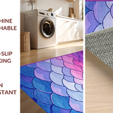 Ultra Soft Area Rug, Non Slip, Stain Resistant, Washable Area Rugs for Living Room, Bedroom, Serene Aquatic Color Blend(Purple)