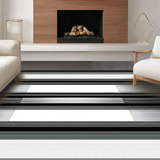 Ultra Soft Area Rug, Non Slip, Stain Resistant, Washable Area Rugs for Living Room, Bedroom, Elegant Striped Geometric Accent(Gray)