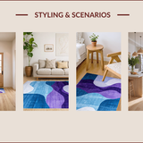 Ultra Soft Area Rug, Non Slip, Stain Resistant, Washable Area Rugs for Living Room, Bedroom, Contemporary Color Fusion Design(Purple)