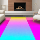 Ultra Soft Area Rug, Non Slip, Stain Resistant, Washable Area Rugs for Living Room, Bedroom, Whimsical Rainbow Fluffy Aesthetic(Pink)