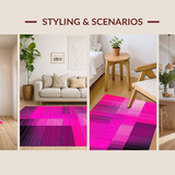 Ultra Soft Area Rug, Non Slip, Stain Resistant, Washable Area Rugs for Living Room, Bedroom, Sophisticated Gradient Tone Visual Appeal(Pink)