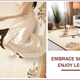 Ultra Soft Area Rug, Non Slip, Stain Resistant, Washable Area Rugs for Living Room, Bedroom, Chic Rustic Deer Imagery(Beige)