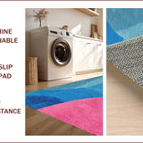 Ultra Soft Area Rug, Non Slip, Stain Resistant, Washable Area Rugs for Living Room, Bedroom, Abstract Modern Jardin(Blue)