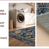 Ultra Soft Area Rug, Non Slip, Stain Resistant, Washable Area Rugs for Living Room, Bedroom, Colorful Ethnic Patterned Rug(Blue)