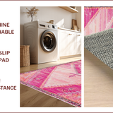 Ultra Soft Area Rug, Non Slip, Stain Resistant, Washable Area Rugs for Living Room, Bedroom, Rustic Pink Western Boot Motif(Pink)