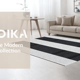 Ultra Soft Area Rug, Non Slip, Stain Resistant, Washable Area Rugs for Living Room, Bedroom, Stylish High-Contrast Patterned Piece(Black)