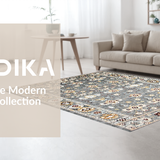 Ultra Soft Area Rug, Non Slip, Stain Resistant, Washable Area Rugs for Living Room, Bedroom, Elegant Warm Toned Trellis Style(Gray)