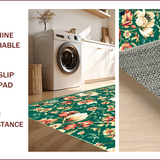 Ultra Soft Area Rug, Non Slip, Stain Resistant, Washable Area Rugs for Living Room, Bedroom, Green Botanical Shag Rug for Kids Playroom(Green)